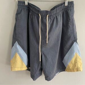 Fair Harbor Men’s Swim Trunks Blue Color block  Lined Size L